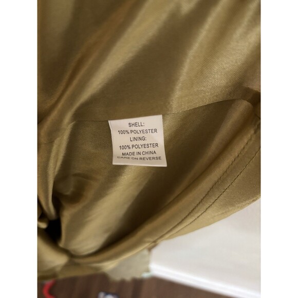 WD NY Dress Small Pleated Green & Black Chiffon Strapless Off Shoulder - Picture 6 of 7